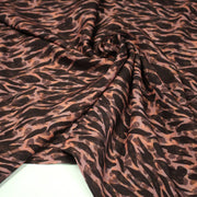 Tissu Viscose fluide marron tons chauds, motif zèbre et léopard, ZOMALIA - STANDARD 100 OEKO - TEX - tissuspipi.com