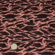 Tissu Viscose fluide marron tons chauds, motif zèbre et léopard, ZOMALIA - STANDARD 100 OEKO - TEX - tissuspipi.com