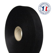 Ruban gros grain noir 25mm - Galette de 50 mètres - Fabrication française - tissuspipi.com