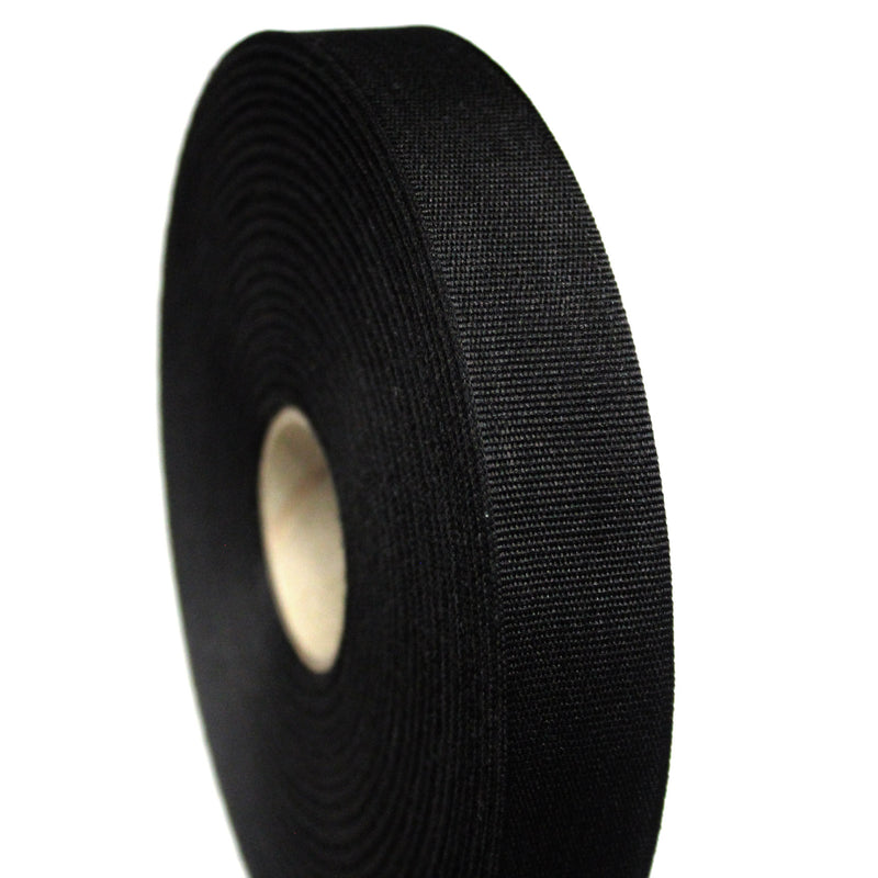 Ruban gros grain noir 25mm - Galette de 50 mètres - Fabrication française - tissuspipi.com