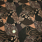 Tissu Viscose fluide motifs géométriques, taupe, noir et chocolat, KAROO - STANDARD 100 OEKO - TEX - tissuspipi.com
