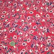 Tissu Viscose fluide fuchsia, fines fleurs blanches et violettes, GALBIA - STANDARD 100 OEKO - TEX - tissuspipi.com