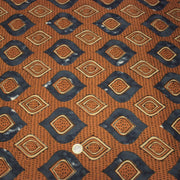 Tissu coton fin imprimé INDIENNES, losanges ocres et bleus - STANDARD 100 OEKO - TEX - tissuspipi.com