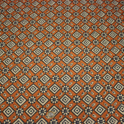 Tissu coton fin imprimé INDIENNES, losanges et fleurs écrus et bleus - STANDARD 100 OEKO - TEX - tissuspipi.com