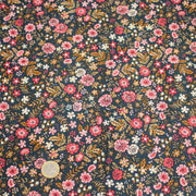 Tissu velours milleraies imprimé canard aux fines fleurs roses - STANDARD 100 OEKO - TEX - tissuspipi.com
