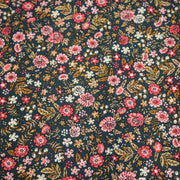 Tissu velours milleraies imprimé canard aux fines fleurs roses - STANDARD 100 OEKO - TEX - tissuspipi.com