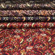 Tissu habillement satin duchesse, imprimé fleur indien multicolore : nombreuses couleurs - tissuspipi.com