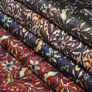 Tissu habillement satin duchesse, imprimé fleur indien multicolore : nombreuses couleurs - tissuspipi.com