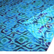 Tissu coton demi natté IKAT INDIEN imprimé traditionnel : bleu/vert ou rouge/jaune - MADE IN INDIA - tissuspipi.com
