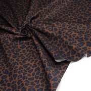 Tissu gabardine de coton LEOPARD tons marron chocolat - OEKO - TEX - tissuspipi.com