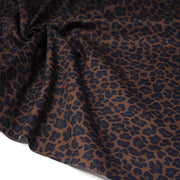 Tissu gabardine de coton LEOPARD tons marron chocolat - OEKO - TEX - tissuspipi.com