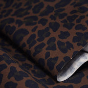 Tissu gabardine de coton LEOPARD tons marron chocolat - OEKO - TEX - tissuspipi.com