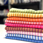 Tissu double gaze coton RAYURES recto verso : nombreuses couleurs ! OEKO - TEX - tissuspipi.com