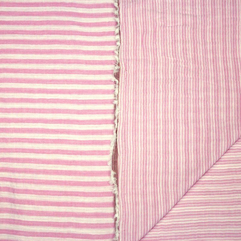 Tissu double gaze coton rayée recto verso : nombreuses couleurs ! OEKO - TEX - tissuspipi.com