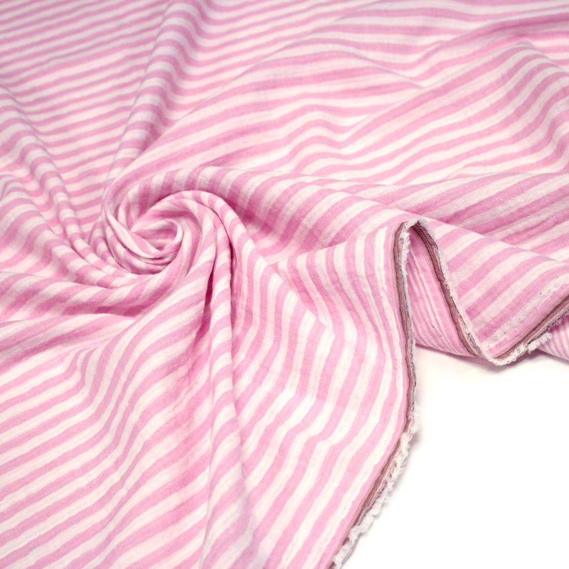 Tissu double gaze coton rayée recto verso : nombreuses couleurs ! OEKO - TEX - tissuspipi.com