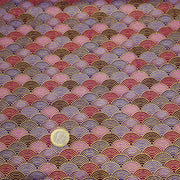 Tissu cotonnade motif vagues japonaises Seigaiha dorées : nombreuses couleurs - COLLECTION JAPON DORÉ - tissuspipi.com