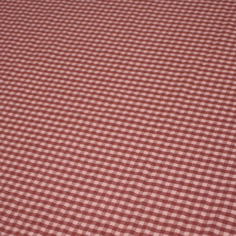 Tissu seersucker coton Vichy rose & prune - STANDARD 100 OEKO - TEX - tissuspipi.com