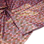 Tissu cotonnade motif vagues japonaises Seigaiha dorées : nombreuses couleurs - COLLECTION JAPON DORÉ - tissuspipi.com