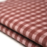 Tissu seersucker coton Vichy rose & prune - STANDARD 100 OEKO - TEX - tissuspipi.com