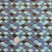 Tissu cotonnade motif vagues japonaises Seigaiha dorées : nombreuses couleurs - COLLECTION JAPON DORÉ - tissuspipi.com