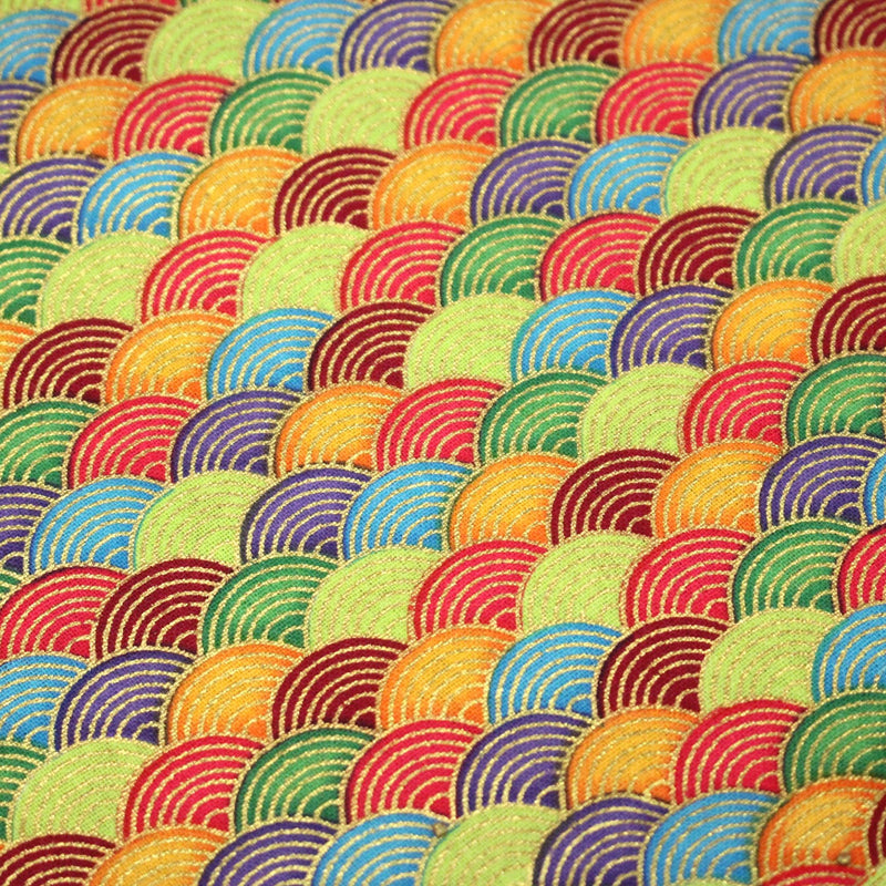 Tissu cotonnade motif vagues japonaises Seigaiha dorées : nombreuses couleurs - COLLECTION JAPON DORÉ - tissuspipi.com