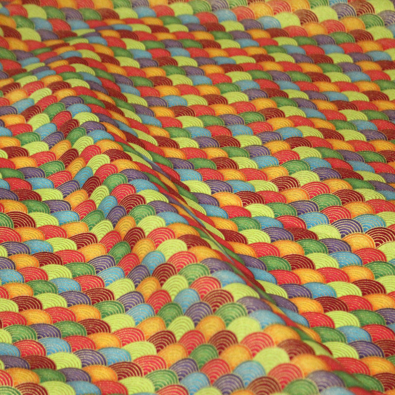 Tissu cotonnade motif vagues japonaises Seigaiha dorées : nombreuses couleurs - COLLECTION JAPON DORÉ - tissuspipi.com