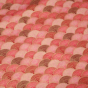 Tissu cotonnade motif vagues japonaises Seigaiha dorées : nombreuses couleurs - COLLECTION JAPON DORÉ - tissuspipi.com