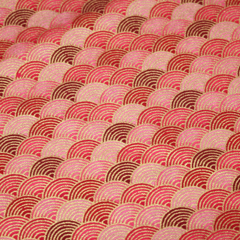 Tissu cotonnade motif vagues japonaises Seigaiha dorées : nombreuses couleurs - COLLECTION JAPON DORÉ - tissuspipi.com