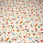 Tissu cotonnade enfant écru aux chiens, voitures, camions - STANDARD 100 OEKO - TEX - tissuspipi.com