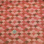 Tissu cotonnade motif vagues japonaises Seigaiha dorées : nombreuses couleurs - COLLECTION JAPON DORÉ - tissuspipi.com