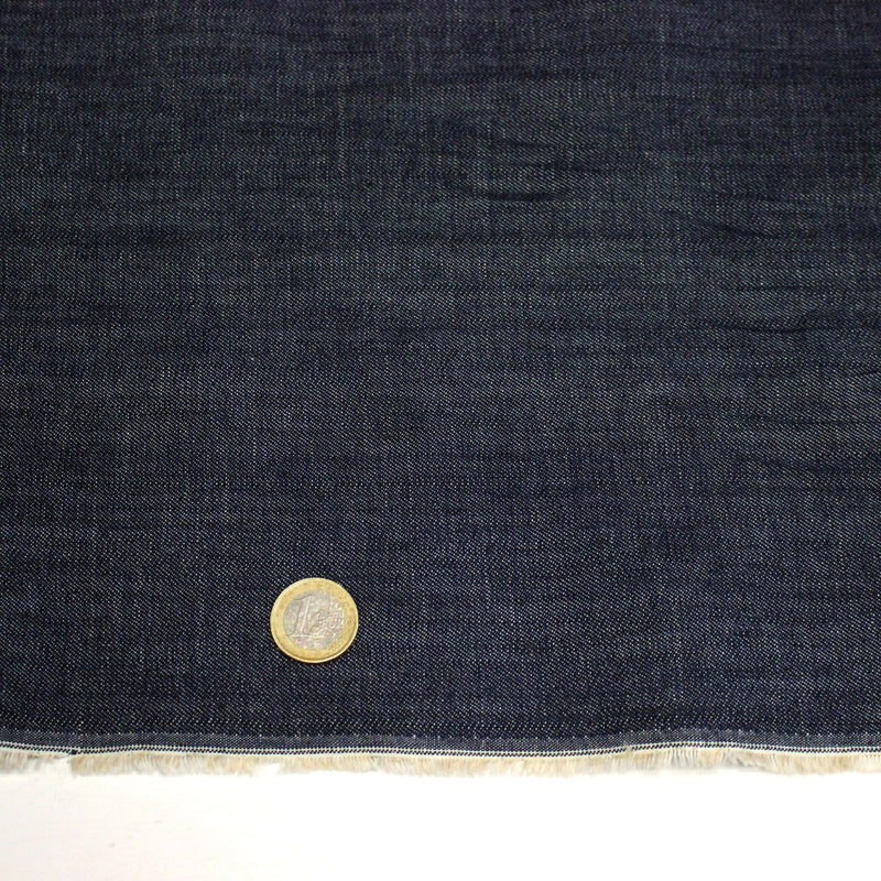 Tissu denim italien brut 100% coton bleu jean, 260gr/m2 - Fabrication italienne - tissuspipi.com