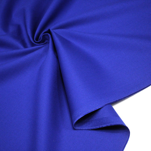 Tissu gabardine coton bleu roi - 325gr/m2 - Fabrication française - tissuspipi.com