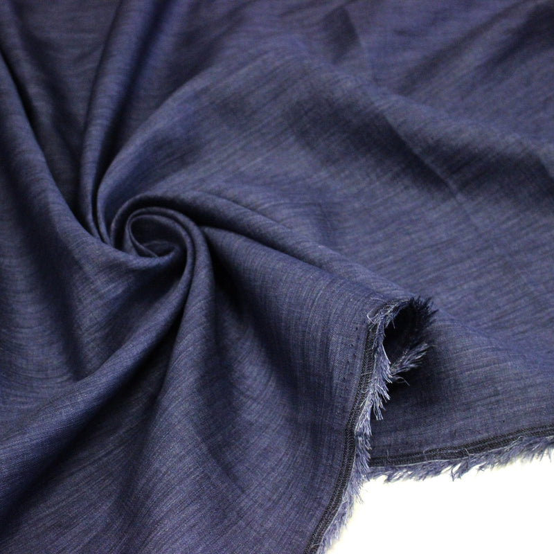 Tissu lin bleu indigo : habillement et déco d'intérieur - tissuspipi.com