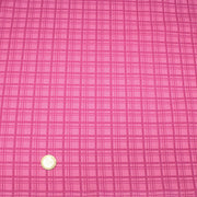 Tissu cotonnade rose fuchsia aux carreaux et liserés rétro - COLLECTION SEVENTIES - tissuspipi.com