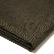 Tissu cotonnade vert marron aux lignes & formes géométriques - COLLECTION SEVENTIES - tissuspipi.com