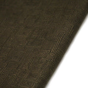 Tissu cotonnade vert marron aux lignes & formes géométriques - COLLECTION SEVENTIES - tissuspipi.com