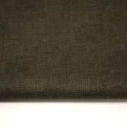 Tissu cotonnade vert marron aux lignes & formes géométriques - COLLECTION SEVENTIES - tissuspipi.com