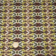 Tissu cotonnade, motif psyché marron & vert - COLLECTION SEVENTIES - STANDARD 100 OEKO - TEX - tissuspipi.com