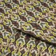 Tissu cotonnade, motif psyché marron & vert - COLLECTION SEVENTIES - STANDARD 100 OEKO - TEX - tissuspipi.com