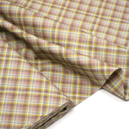 Tissu cotonnade, aux carreaux bleus roses et jaunes - STANDARD 100 OEKO - TEX - tissuspipi.com