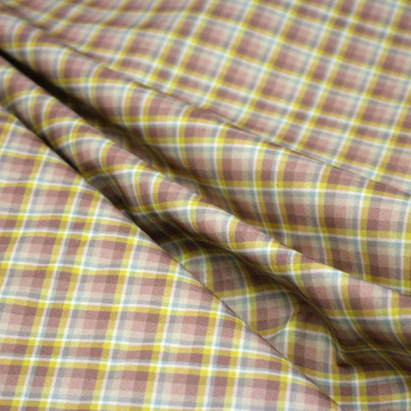 Tissu cotonnade, aux carreaux bleus roses et jaunes - STANDARD 100 OEKO - TEX - tissuspipi.com