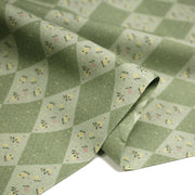 Tissu cotonnade Losanges verts & fleuris - OEKO - TEX - tissuspipi.com
