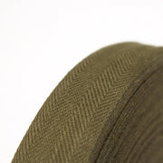 Ruban sergé de coton souple chevrons vert kaki 30mm - Galette de 100 mètres - Fabrication française - tissuspipi.com