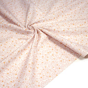 Tissu cotonnade blanc aux triangles roses & pois oranges - OEKO - TEX - tissuspipi.com