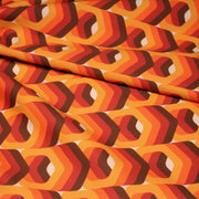 Tissu gabardine coton imprimée motif SEVENTIES, hexagones 3D - STANDARD 100 OEKO - TEX - tissuspipi.com