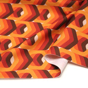 Tissu gabardine coton imprimée motif SEVENTIES, hexagones 3D - STANDARD 100 OEKO - TEX - tissuspipi.com