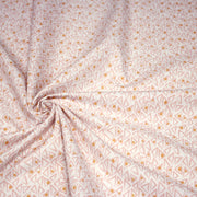 Tissu cotonnade blanc aux triangles roses & pois oranges - OEKO - TEX - tissuspipi.com