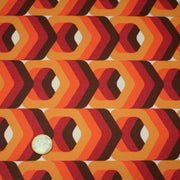 Tissu gabardine coton imprimée motif SEVENTIES, hexagones 3D - STANDARD 100 OEKO - TEX - tissuspipi.com