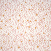 Tissu cotonnade blanc aux triangles roses & pois oranges - OEKO - TEX - tissuspipi.com
