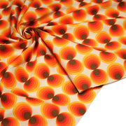 Tissu gabardine coton imprimée motif SEVENTIES, Cercles psychédéliques - STANDARD 100 OEKO - TEX - tissuspipi.com